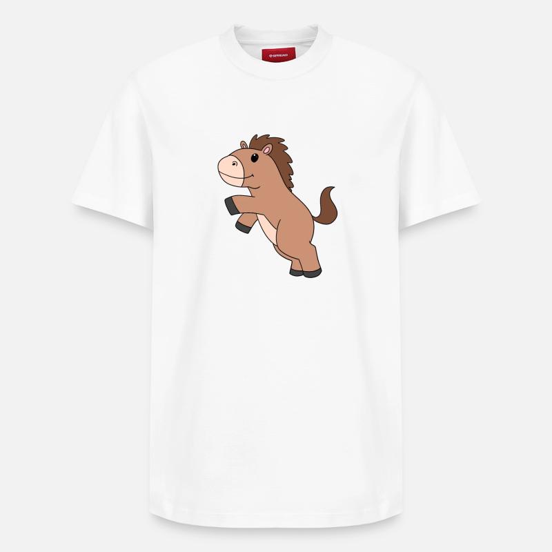 Cheval mignon - T-shirt unisexe décontracté en coton Supima – de SPREAD - blanc