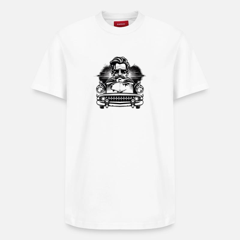 Rockabilly Oldtimer - T-shirt unisexe décontracté en coton Supima – de SPREAD - blanc