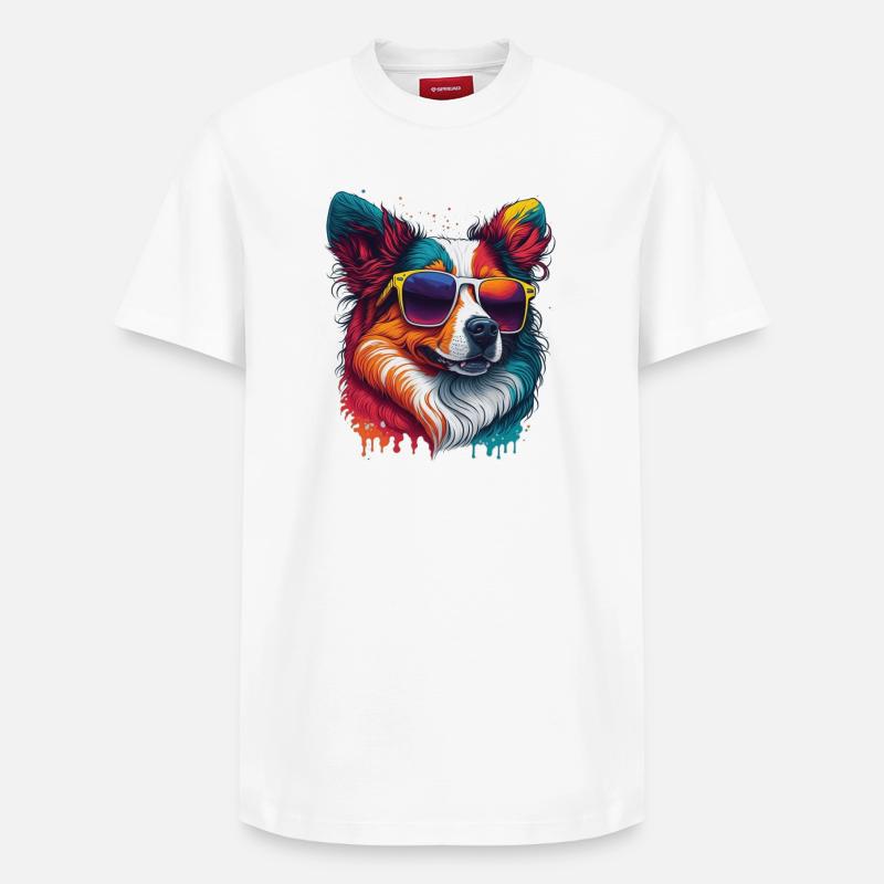 chien cool - T-shirt unisexe décontracté en coton Supima – de SPREAD - blanc