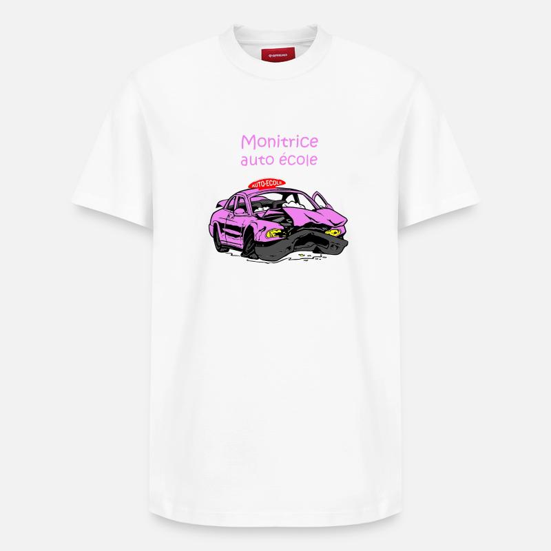 Monitrice auto-école - T-shirt unisexe décontracté en coton Supima – de SPREAD - blanc