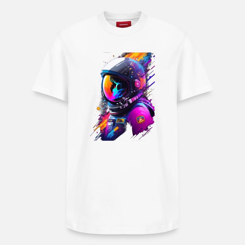 Astronaute - T-shirt unisexe décontracté en coton Supima – de SPREAD - blanc