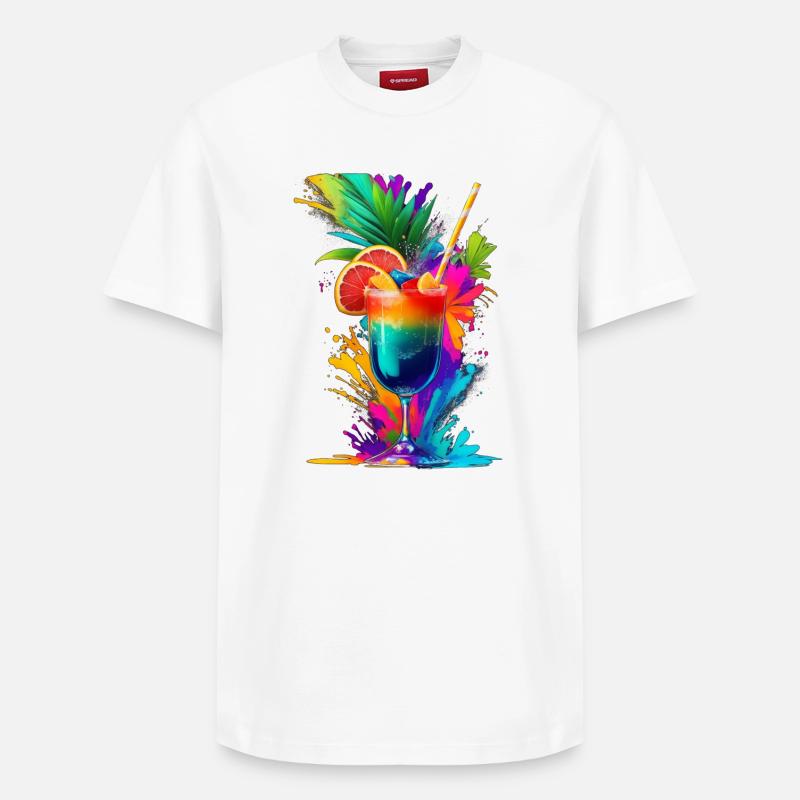 Cocktail Tropical - T-shirt unisexe décontracté en coton Supima – de SPREAD - blanc