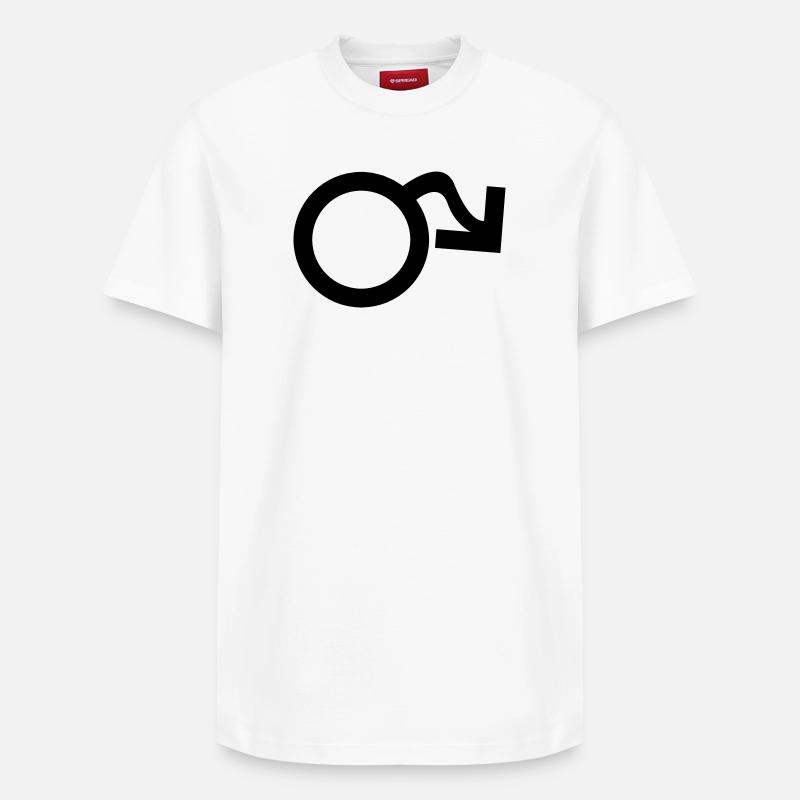 Symbole mâle pendu - T-shirt unisexe décontracté en coton Supima – de SPREAD - blanc