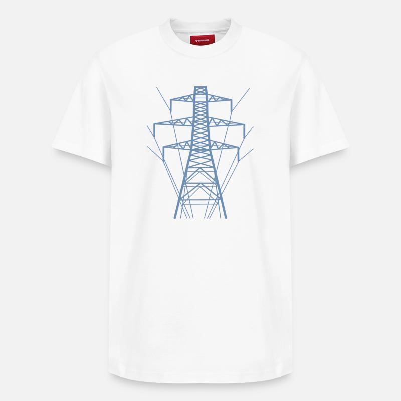 Silhouette de poteau électrique blanc - T-shirt unisexe décontracté en coton Supima – de SPREAD - blanc