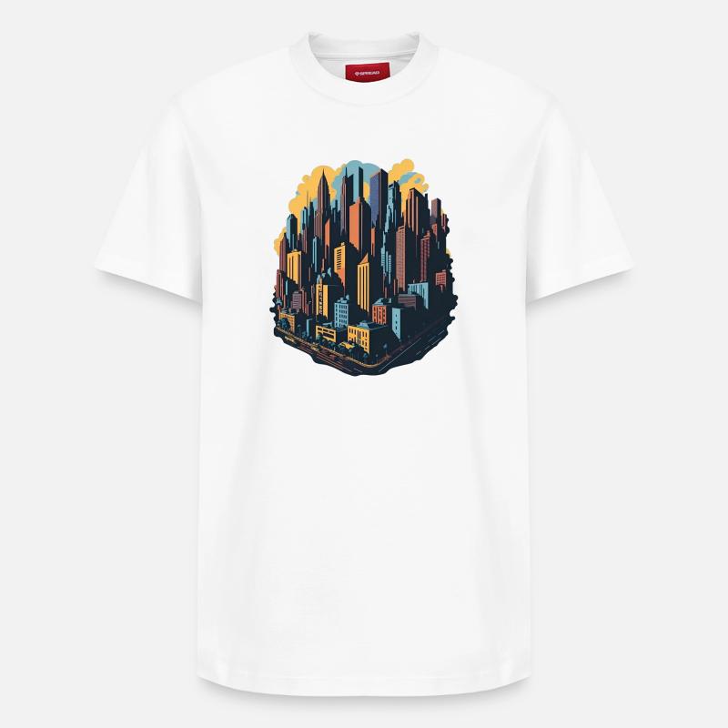 Skyline - Relaxed Unisex Supima Cotton T-Shirt – von SPREAD - Weiß