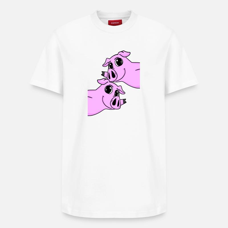 Cochons - T-shirt unisexe décontracté en coton Supima – de SPREAD - blanc