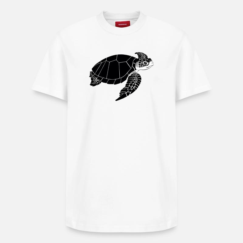 Tortue Noir & Blanc - T-shirt unisexe décontracté en coton Supima – de SPREAD - blanc
