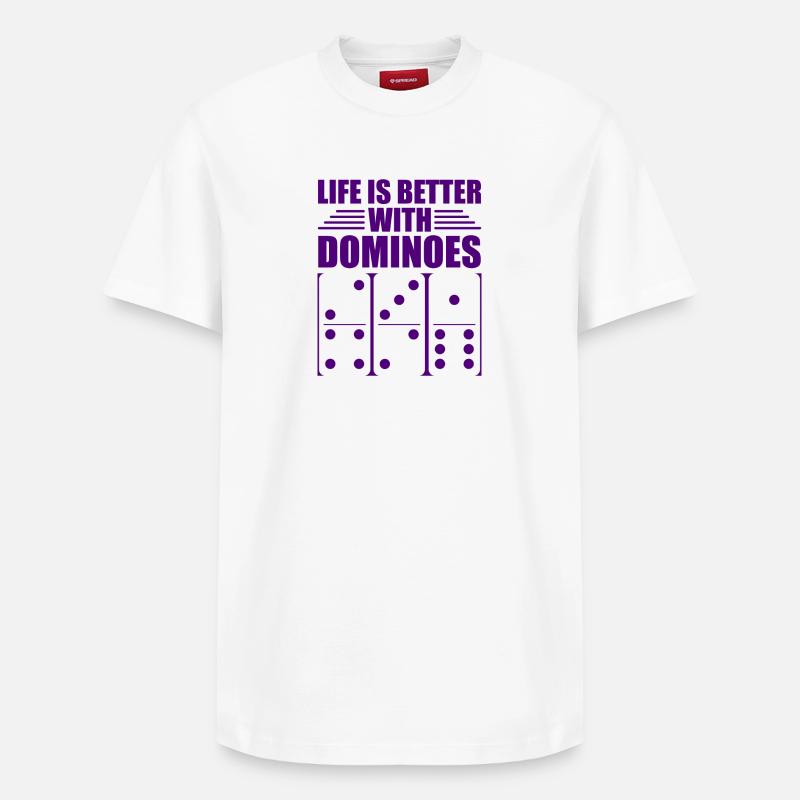 Conception de domino - T-shirt unisexe décontracté en coton Supima – de SPREAD - blanc