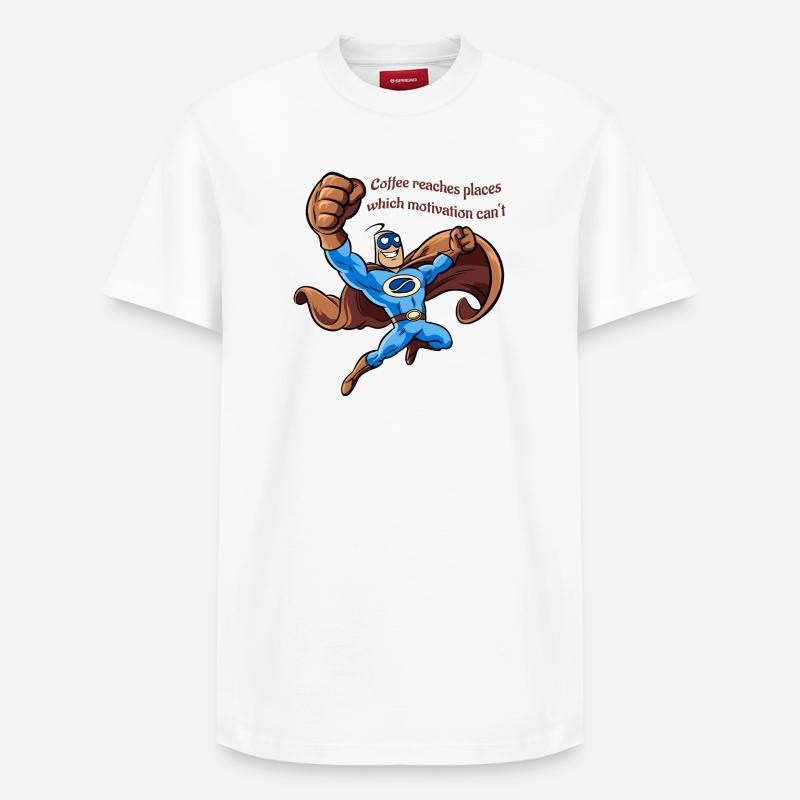 Captain Coffee - Relaxed Unisex Supima Cotton T-Shirt – by SPREAD - white