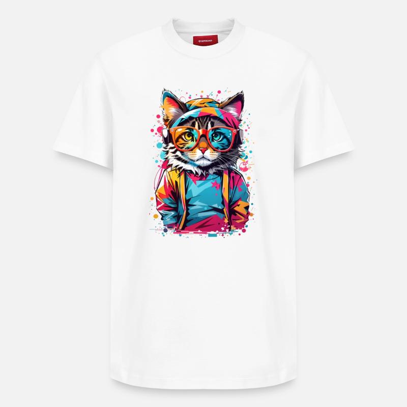 Chat mignon - T-shirt unisexe décontracté en coton Supima – de SPREAD - blanc