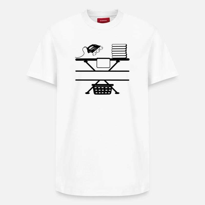 Dampfbügeleisen Paste und Textbanner - Relaxed Unisex Supima Cotton T-Shirt – von SPREAD - Weiß