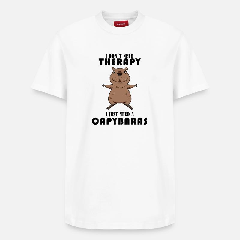 Capybara Wasserschwein Capybaras - T-shirt unisexe décontracté en coton Supima – de SPREAD - blanc