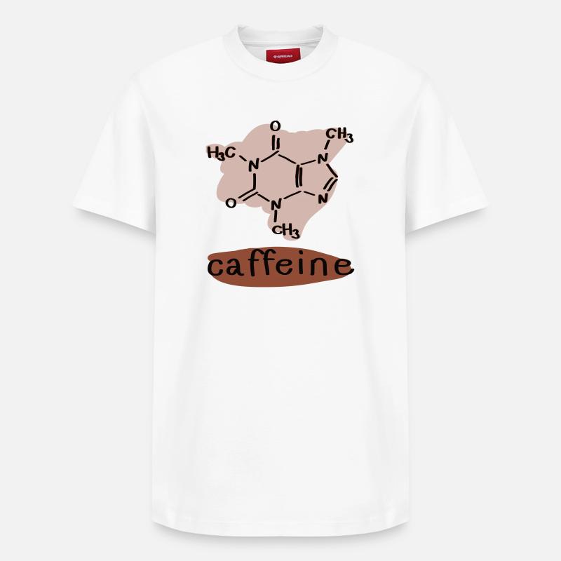 Koffein - Relaxed Unisex Supima Cotton T-Shirt – von SPREAD - Weiß