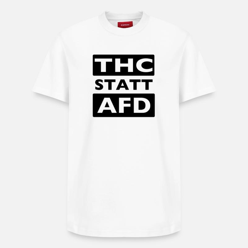 THC STATT AFD - Relaxed Unisex Supima Cotton T-Shirt – von SPREAD - Weiß