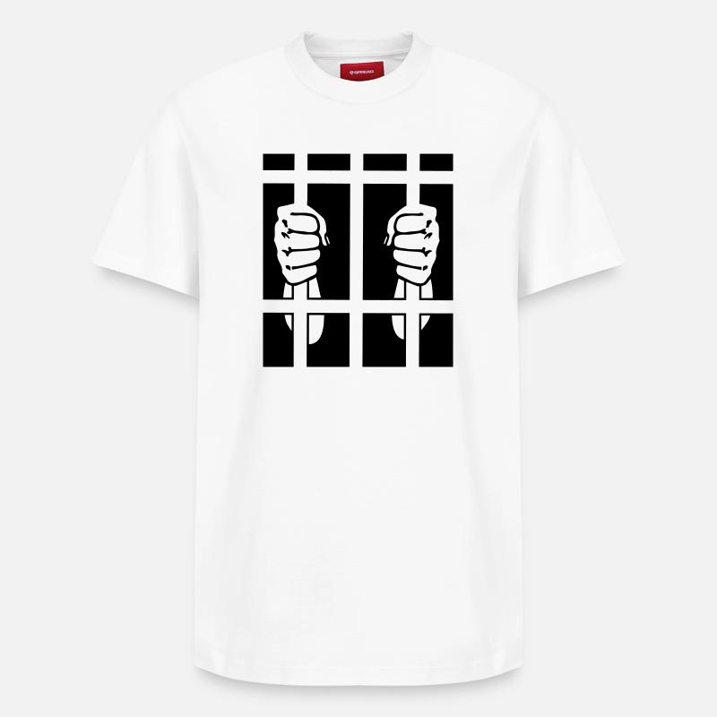 Prisonnier en prison deux poings - T-shirt unisexe décontracté en coton Supima – de SPREAD - blanc