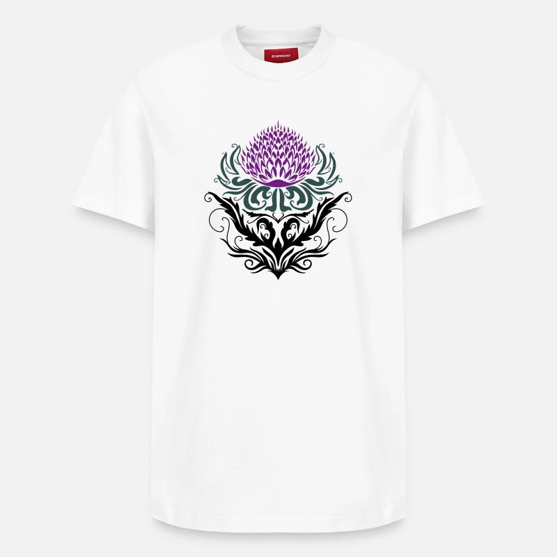 Chardon pourpre Chardon - T-shirt unisexe décontracté en coton Supima – de SPREAD - blanc