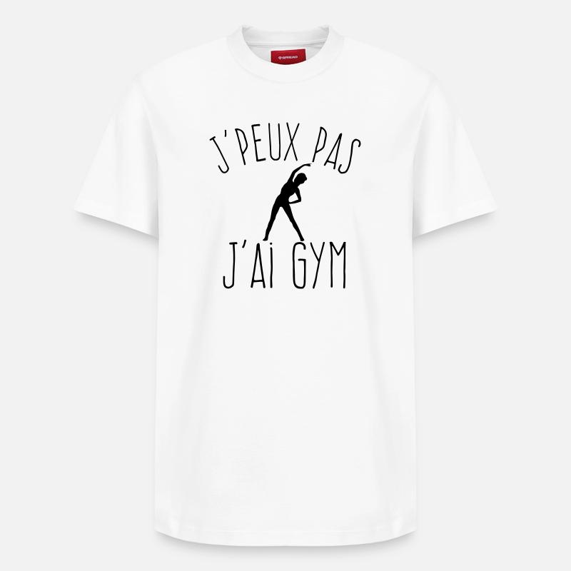 J'peux pas j'ai gym - T-shirt unisexe décontracté en coton Supima – de SPREAD - blanc