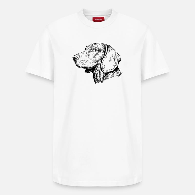 Portrait de lévrier hanovrien - T-shirt unisexe décontracté en coton Supima – de SPREAD - blanc