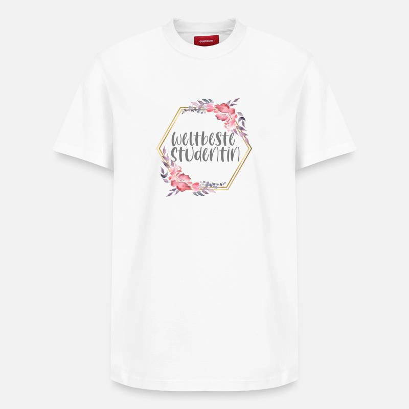 Studentin Studium Mädchen Lernen Geschenk - Relaxed Unisex Supima Cotton T-Shirt – von SPREAD - Weiß