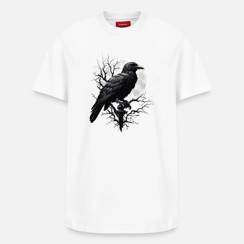 Schwarzer Rabe - Relaxed Unisex Supima Cotton T-Shirt – von SPREAD - Weiß
