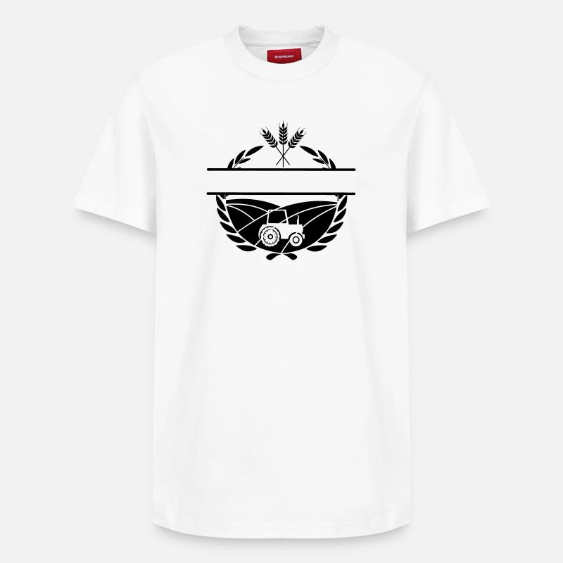 Lorbeerkranz-Bauer - Relaxed Unisex Supima Cotton T-Shirt – von SPREAD - Weiß
