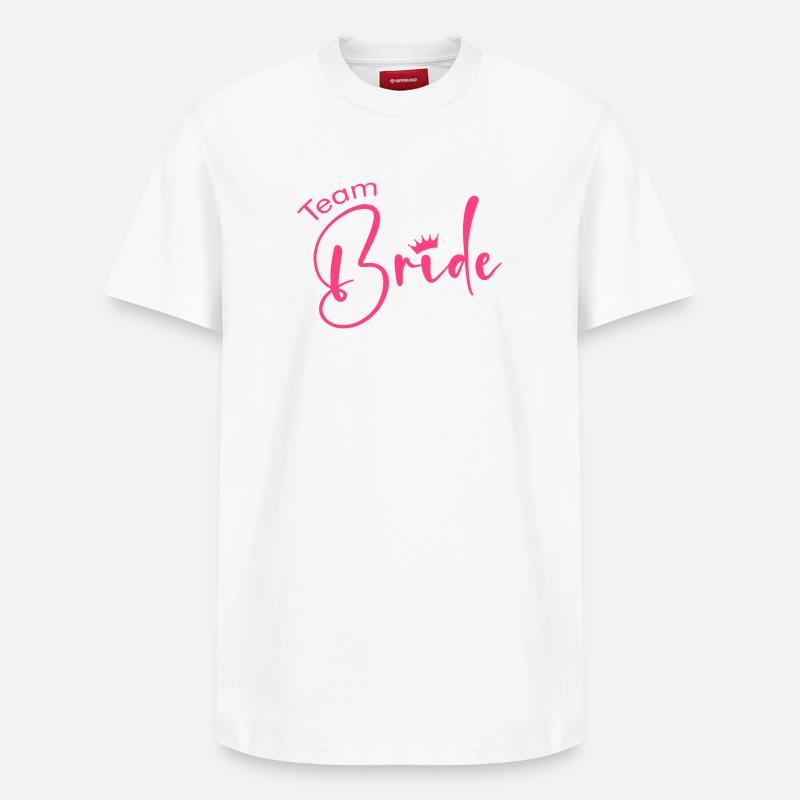 Team Bride -Krone! - Relaxed Unisex Supima Cotton T-Shirt – von SPREAD - Weiß