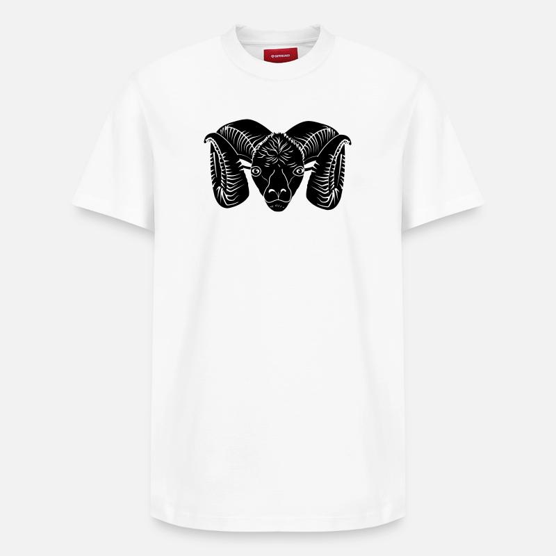 Widderkopf - Relaxed Unisex Supima Cotton T-Shirt – von SPREAD - Weiß