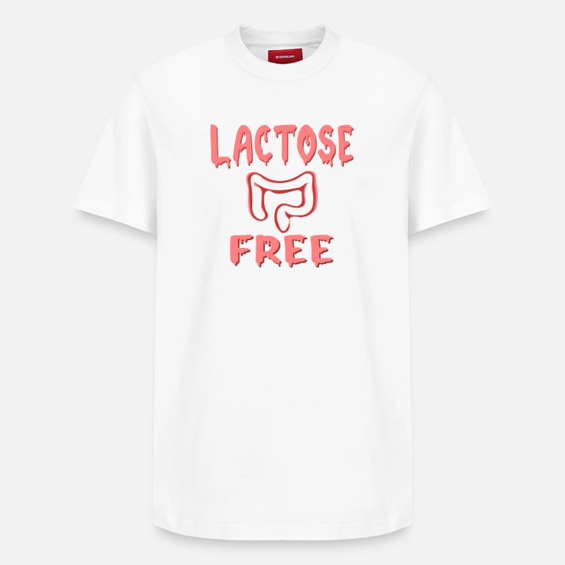 RÉGIME SANS LACTOSE - INTESTIN - T-shirt unisexe décontracté en coton Supima – de SPREAD - blanc