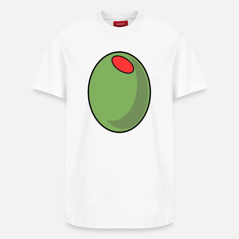 POIVRONS D’OLIVE VERTE - T-shirt unisexe décontracté en coton Supima – de SPREAD - blanc
