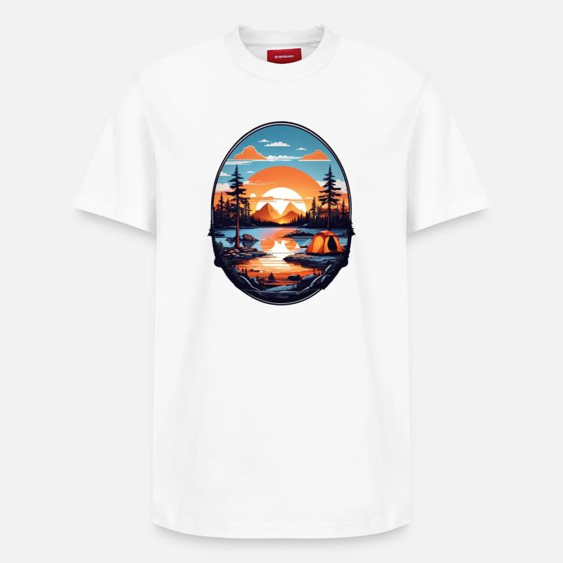 Temps de camping - T-shirt unisexe décontracté en coton Supima – de SPREAD - blanc