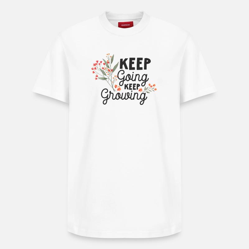 Continuez, continuez à grandir - T-shirt unisexe décontracté en coton Supima – de SPREAD - blanc