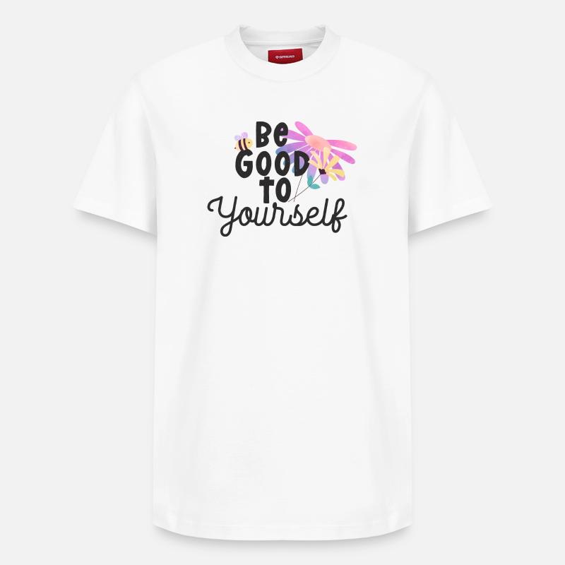 Soyez bon envers vous-même - T-shirt unisexe décontracté en coton Supima – de SPREAD - blanc