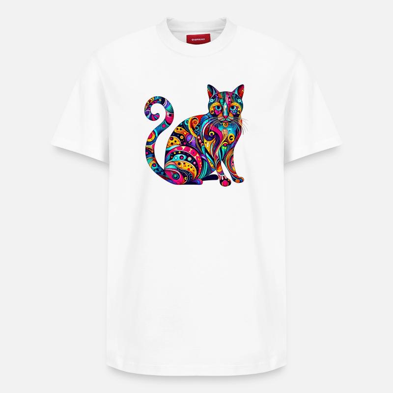 Chat - T-shirt unisexe décontracté en coton Supima – de SPREAD - blanc