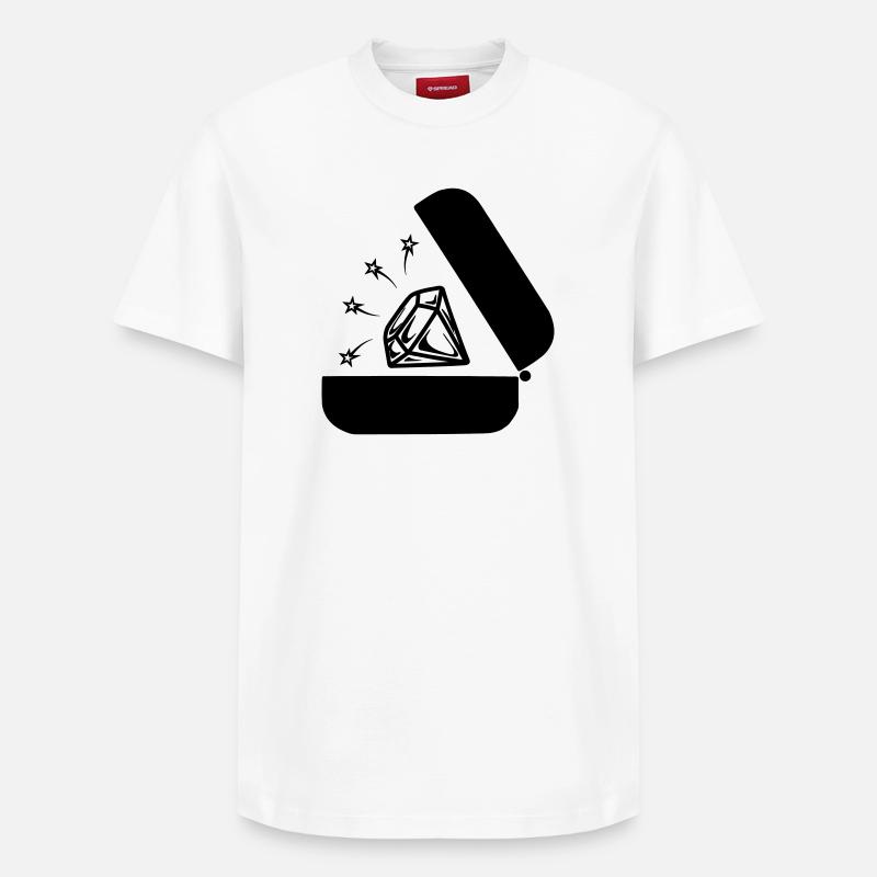 Diamant dans la boîte - T-shirt unisexe décontracté en coton Supima – de SPREAD - blanc