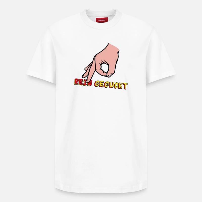 Comic-Hand Zeigefinger mit Retro Text - Relaxed Unisex Supima Cotton T-Shirt – von SPREAD - Weiß