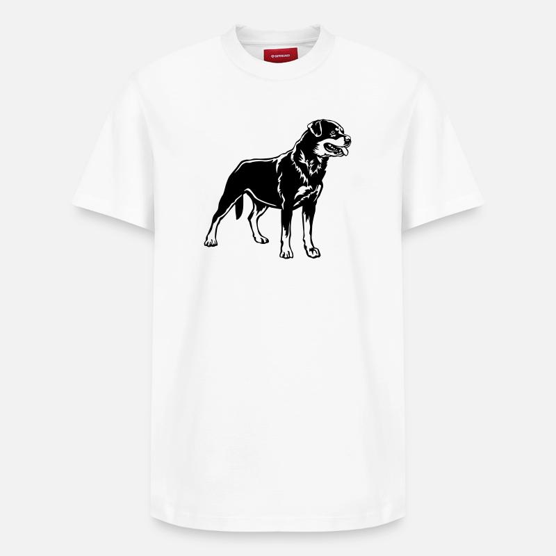 Rottweiler - T-shirt unisexe décontracté en coton Supima – de SPREAD - blanc