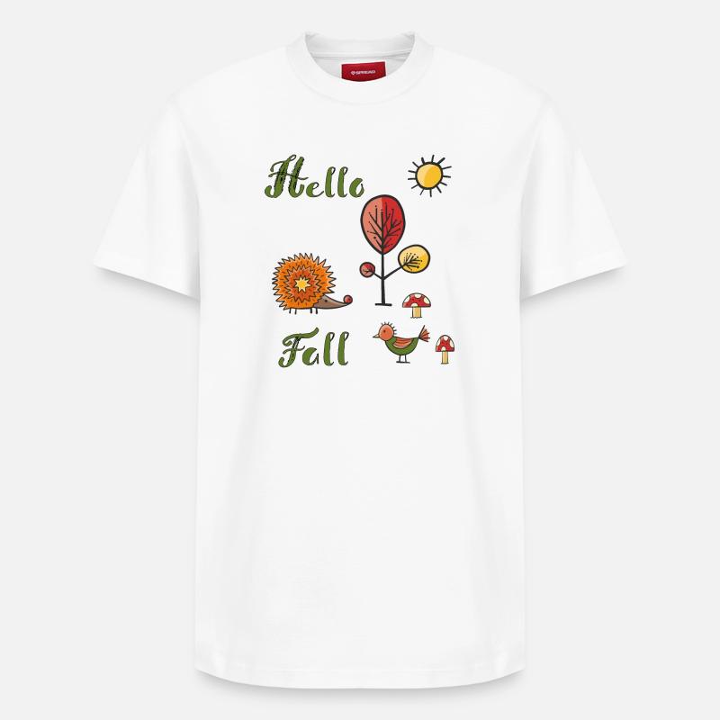 Hello Fall - Relaxed Unisex Supima Cotton T-Shirt – by SPREAD - white