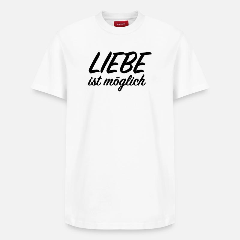 Liebe ist möglich - Relaxed Unisex Supima Cotton T-Shirt – von SPREAD - Weiß
