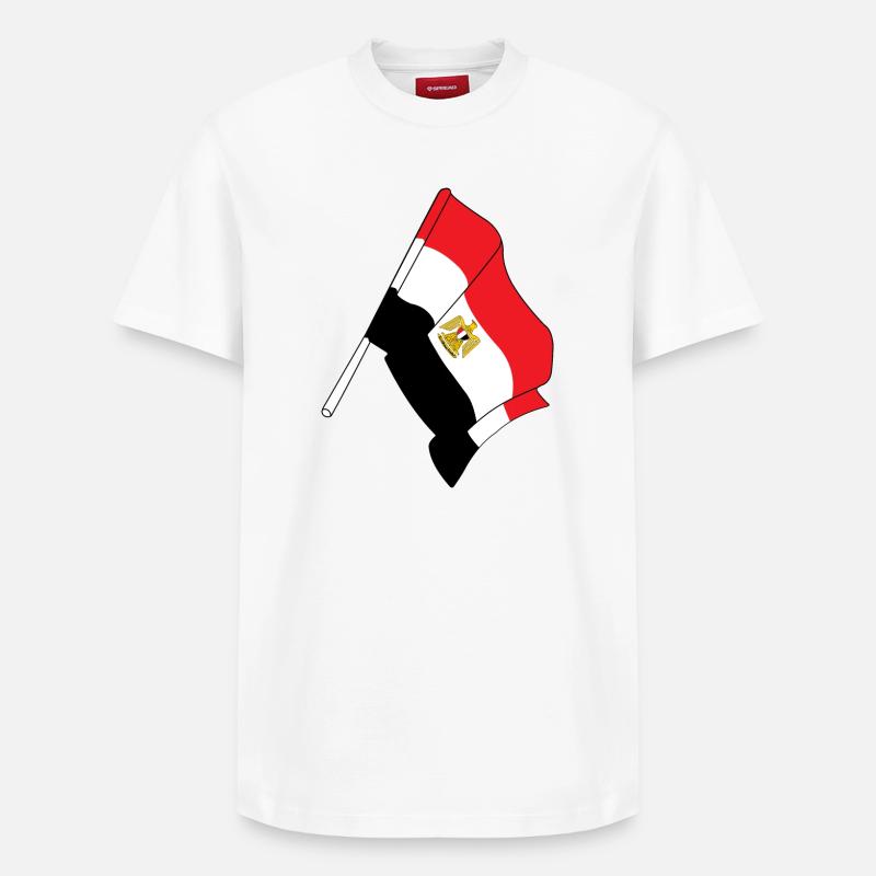 Drapeau : Égypte - T-shirt unisexe décontracté en coton Supima – de SPREAD - blanc