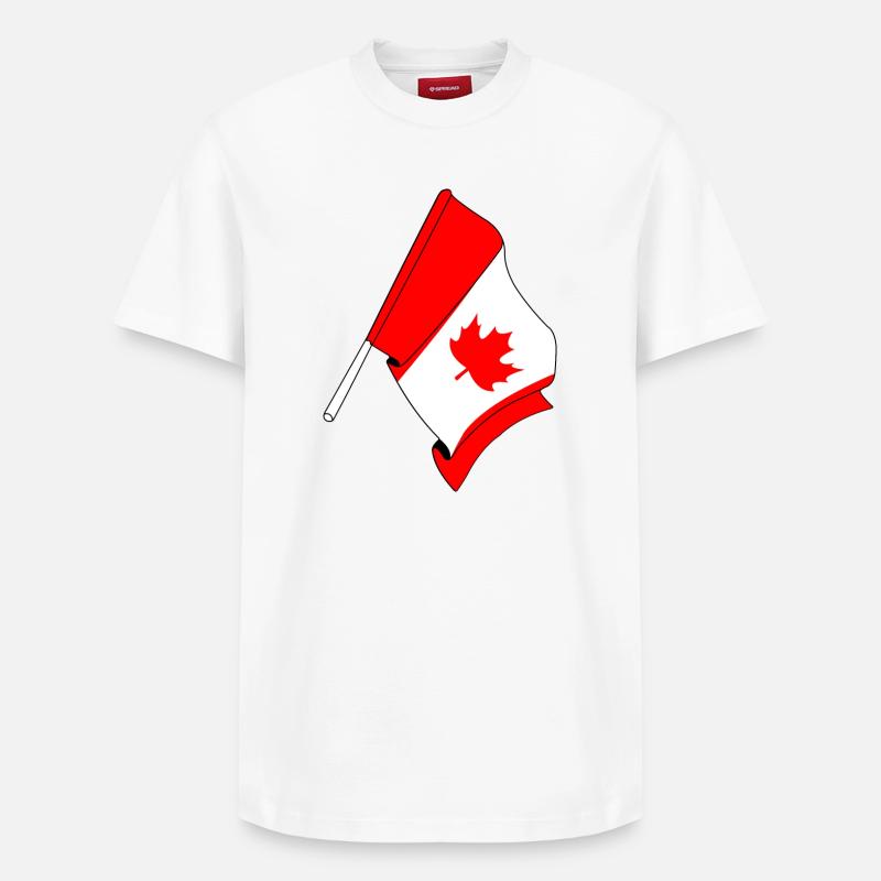 Drapeau du Canada - T-shirt unisexe décontracté en coton Supima – de SPREAD - blanc