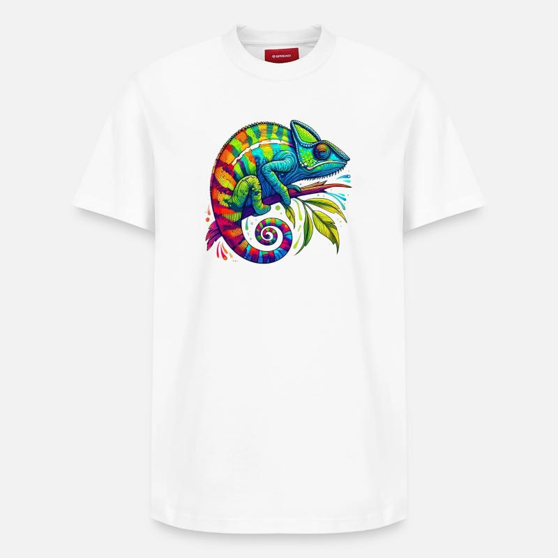 Chamäleon - Relaxed Unisex Supima Cotton T-Shirt – von SPREAD - Weiß