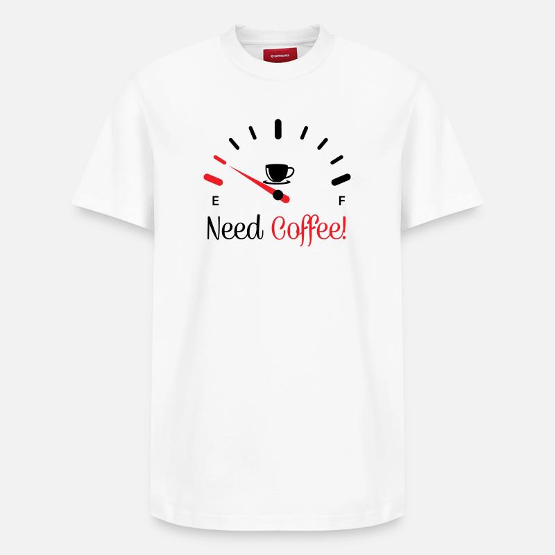 Besoin de café 1 - T-shirt unisexe décontracté en coton Supima – de SPREAD - blanc
