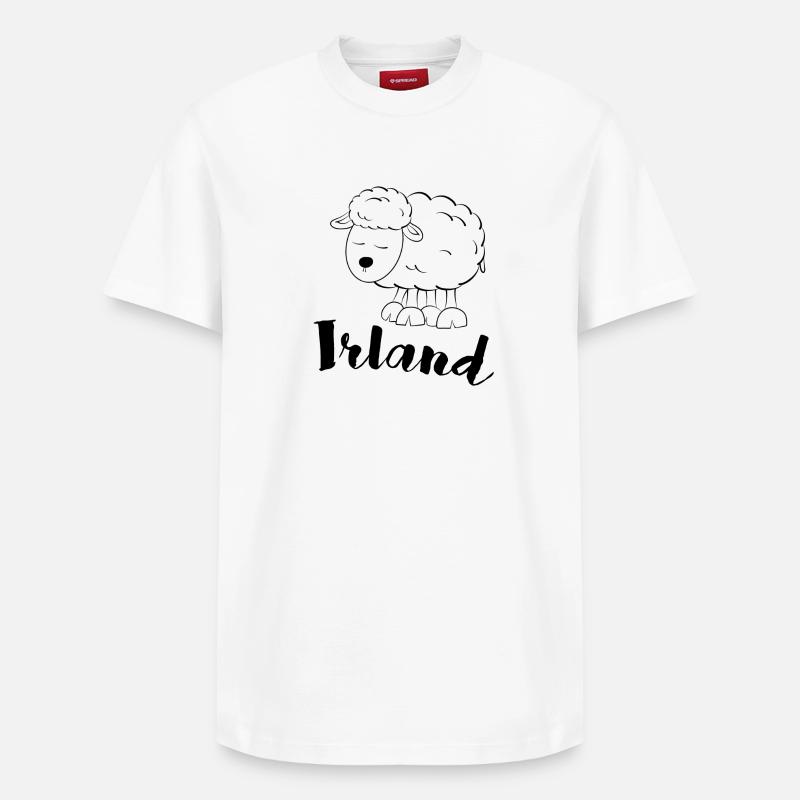 Moutons d’Irlande - T-shirt unisexe décontracté en coton Supima – de SPREAD - blanc