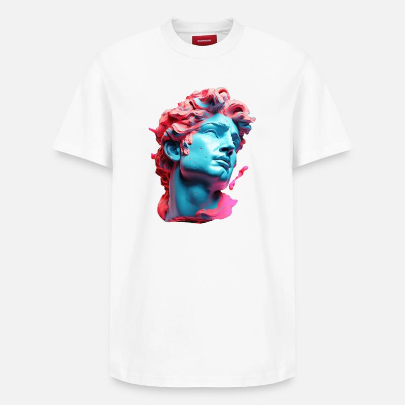 Neonmarmor-Kopf-Antlitz - Relaxed Unisex Supima Cotton T-Shirt – von SPREAD - Weiß