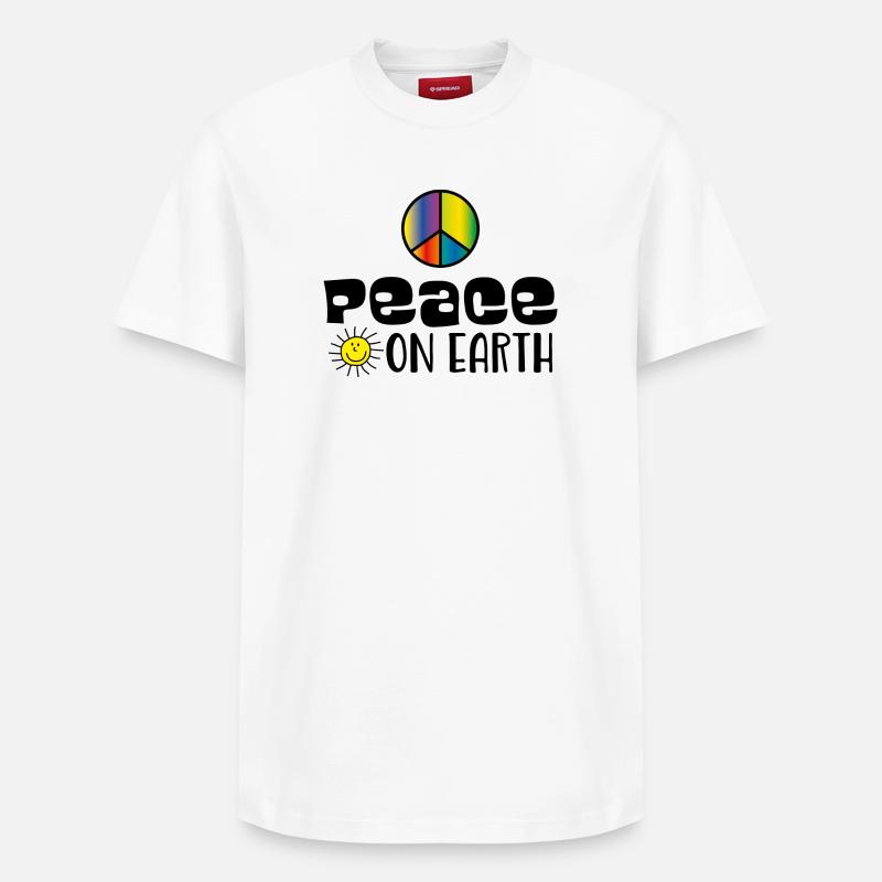 Paix sur terre - T-shirt unisexe décontracté en coton Supima – de SPREAD - blanc