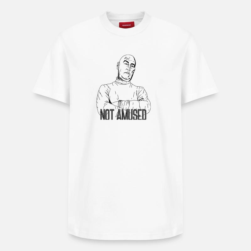 Pas amusé – Déclaration sarcastique - T-shirt unisexe décontracté en coton Supima – de SPREAD - blanc