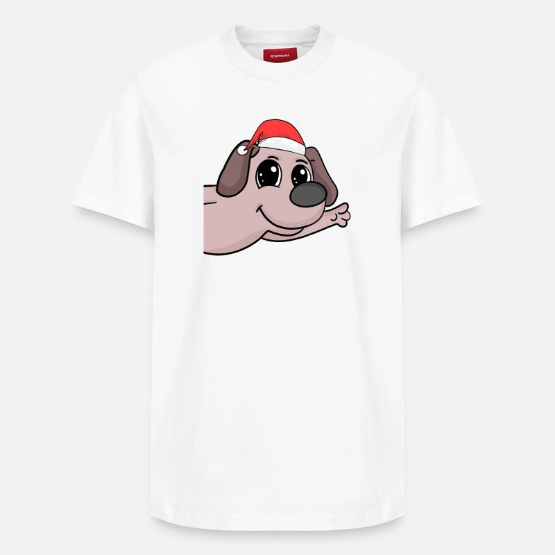 Chien Chiens de Noël - T-shirt unisexe décontracté en coton Supima – de SPREAD - blanc
