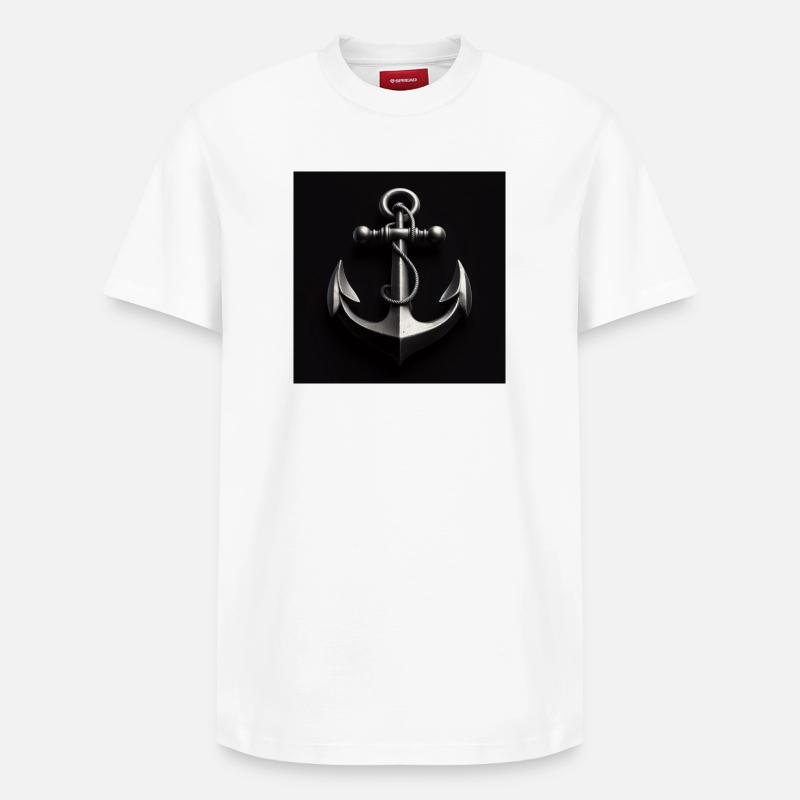 Ancre maritime - T-shirt unisexe décontracté en coton Supima – de SPREAD - blanc