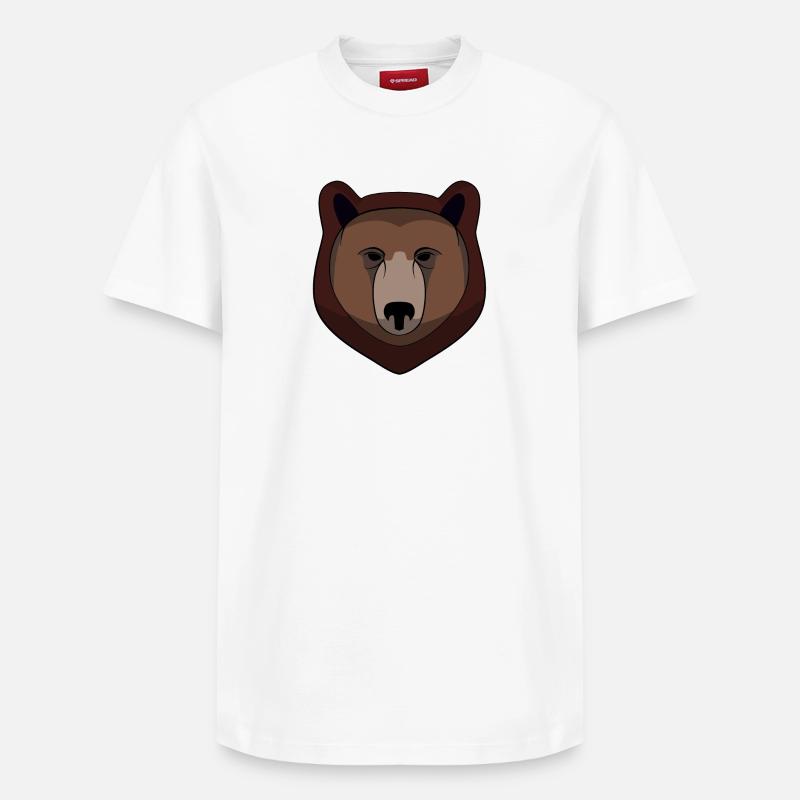 Ours - Tête d’ours - Logo - T-shirt unisexe décontracté en coton Supima – de SPREAD - blanc