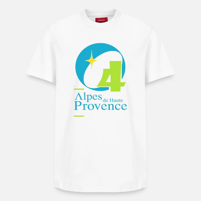 Alpes de hautes-provence 04 - T-shirt unisexe décontracté en coton Supima – de SPREAD - blanc